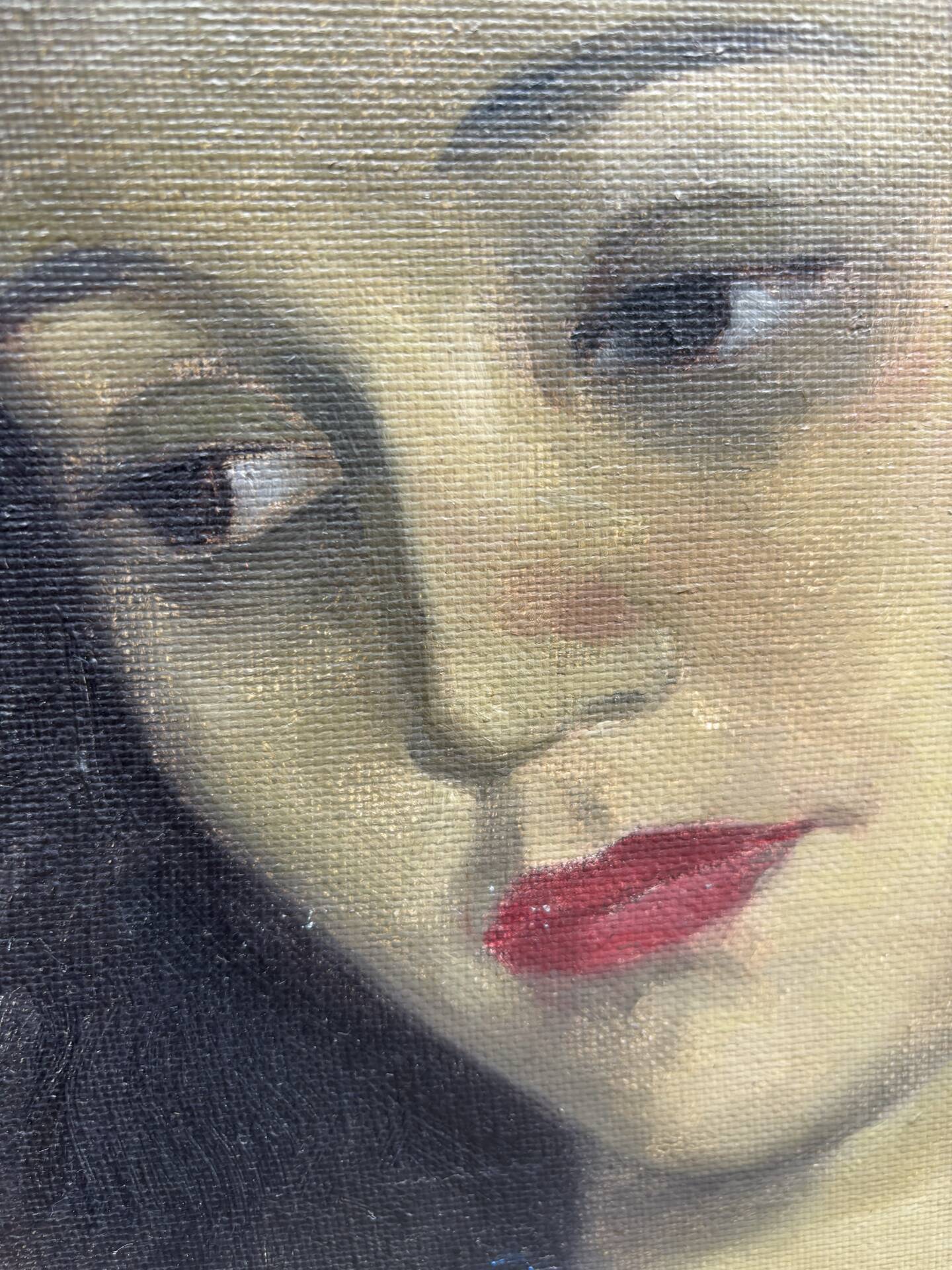 Oil portrait of young woman by Jean Hynderick