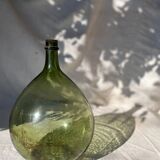 Large French green glass demijohn