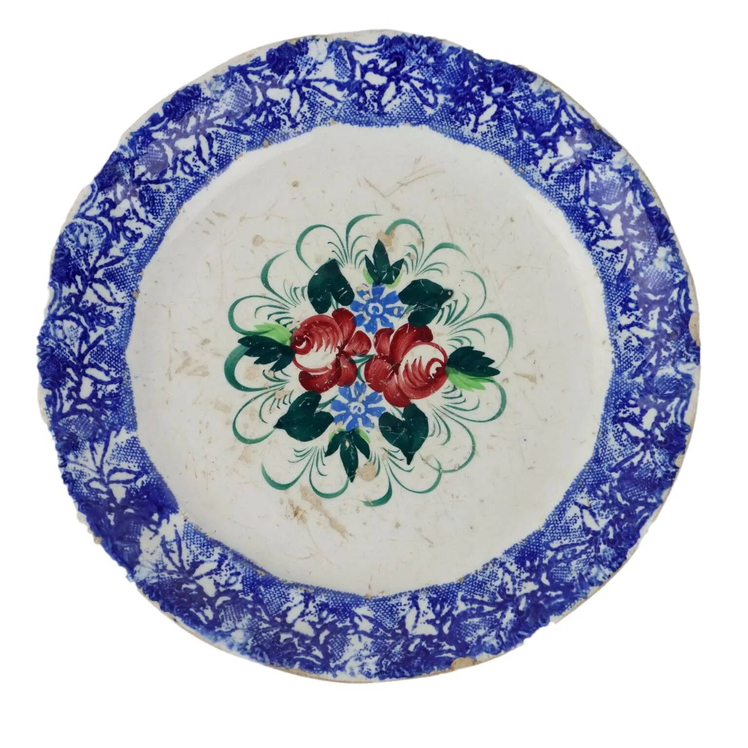 Antique ceramic plate from Mondovì, Italy, 19th century