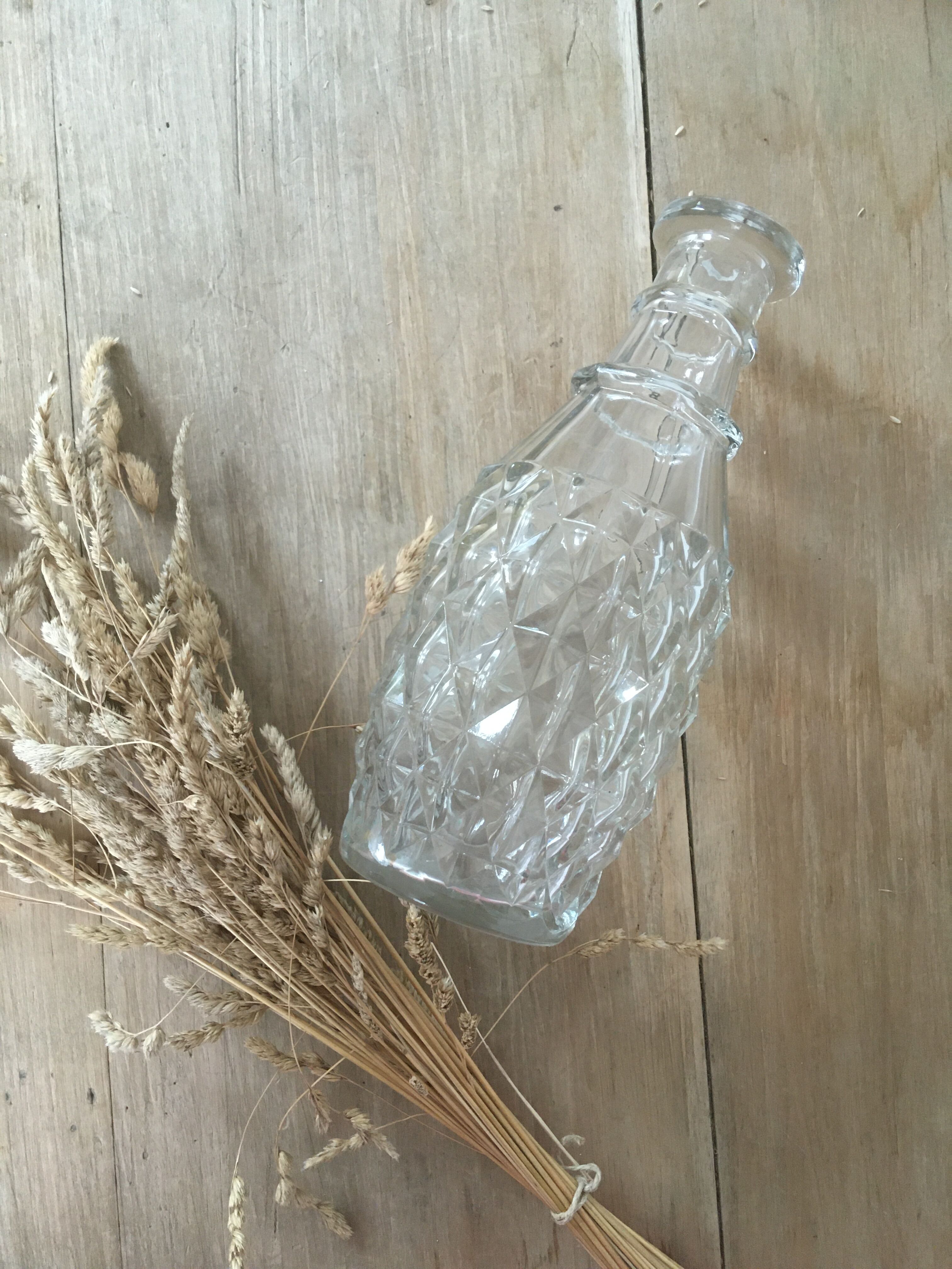Vintage molded glass decanter