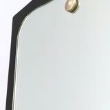 Pair of vintage ebonized wood wall mirrors, italy 1950