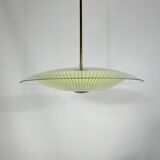 Lustre en verre incurvé du milieu du siècle des années 50