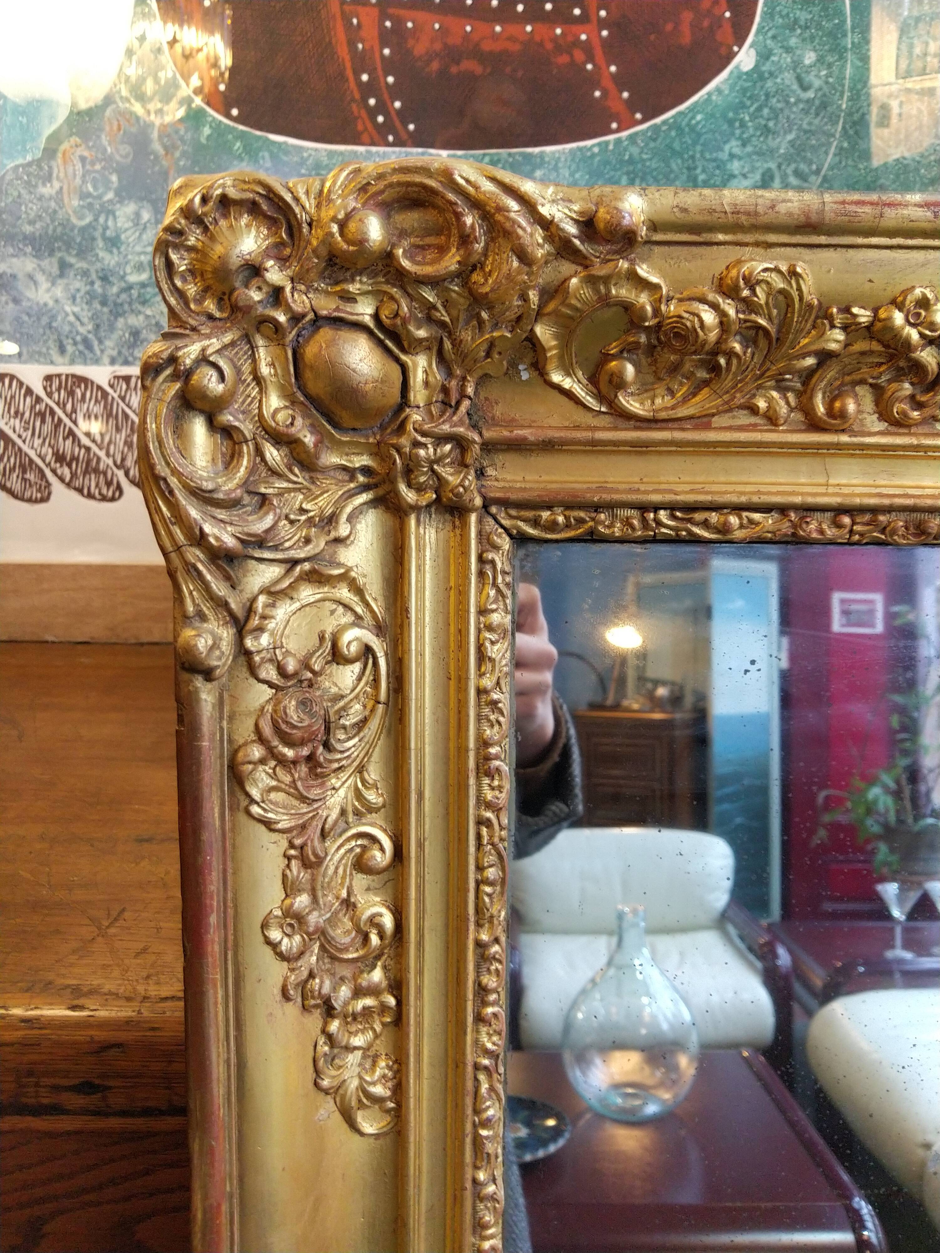 Golden mirror 144x90cm