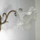 Swan neck wall light in gilded brass and glass