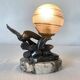 Lampe veilleuse art déco Limousin  à décor de mouettes