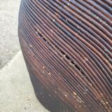 Vintage MCM pencil reed egg pod chair - rattan bamboo