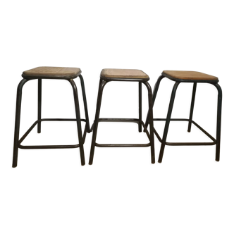 3 industrial stools