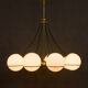 Italian brass chandelier with 8 opaline glass globes