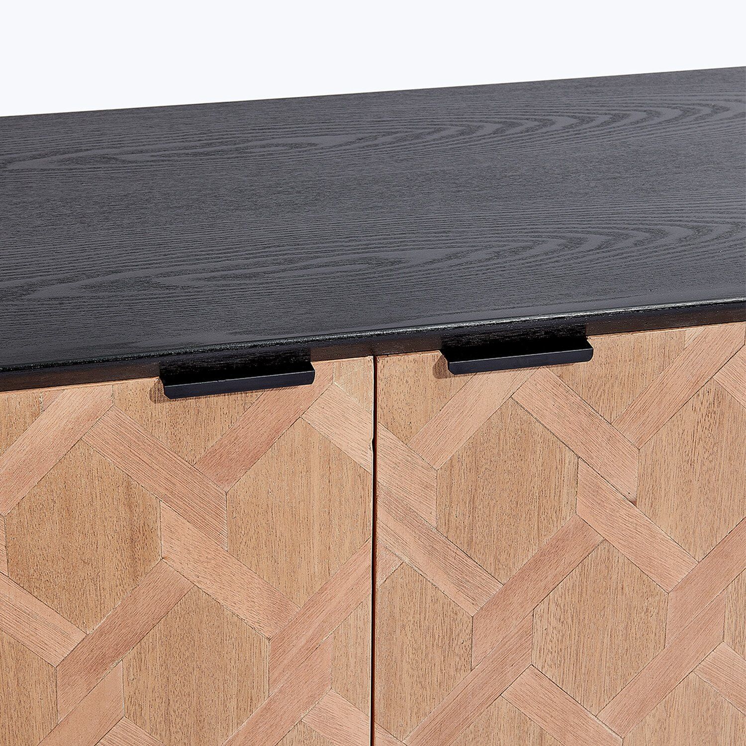 Black industrial iron and wood buffet 144 cm