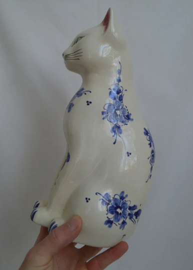 Hand-painted ceramic cat