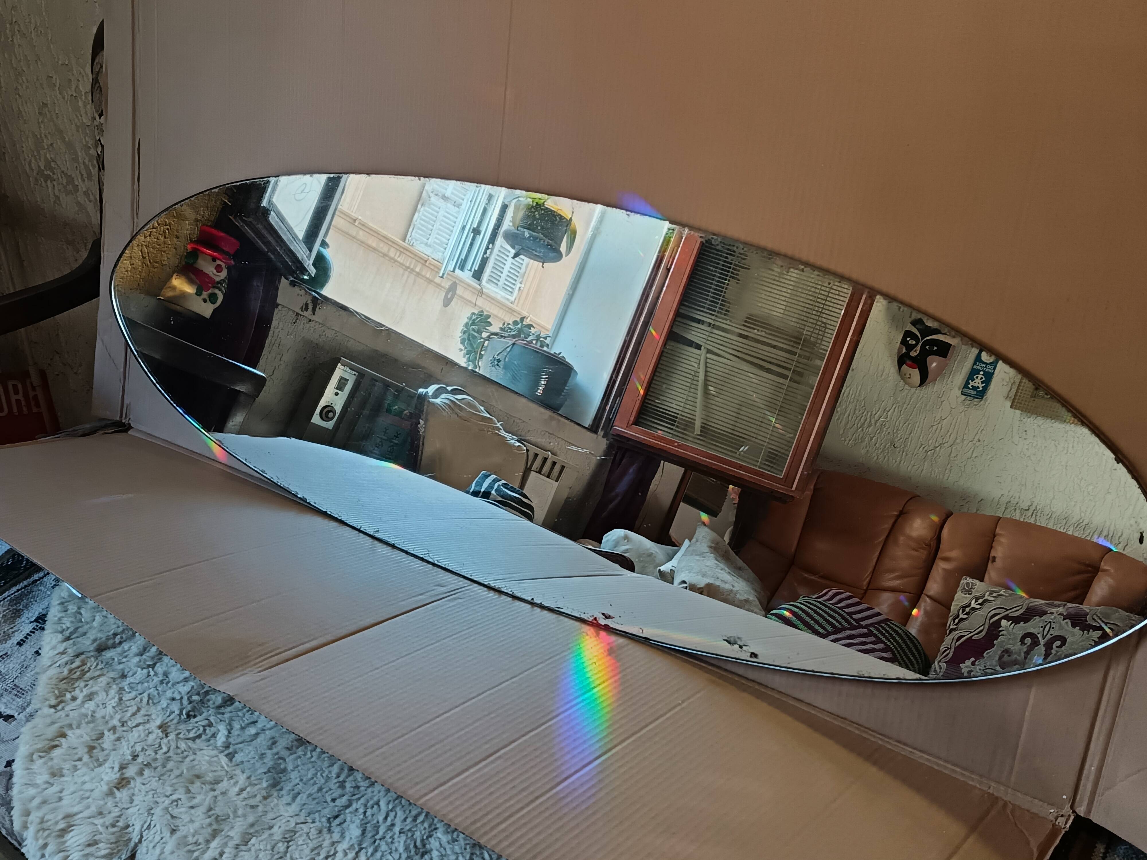 Italian oval wall mirror 1950.