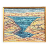 Huile sur toile originale suédoise – “Vue sur mer” par Alvar Andersson – Signée