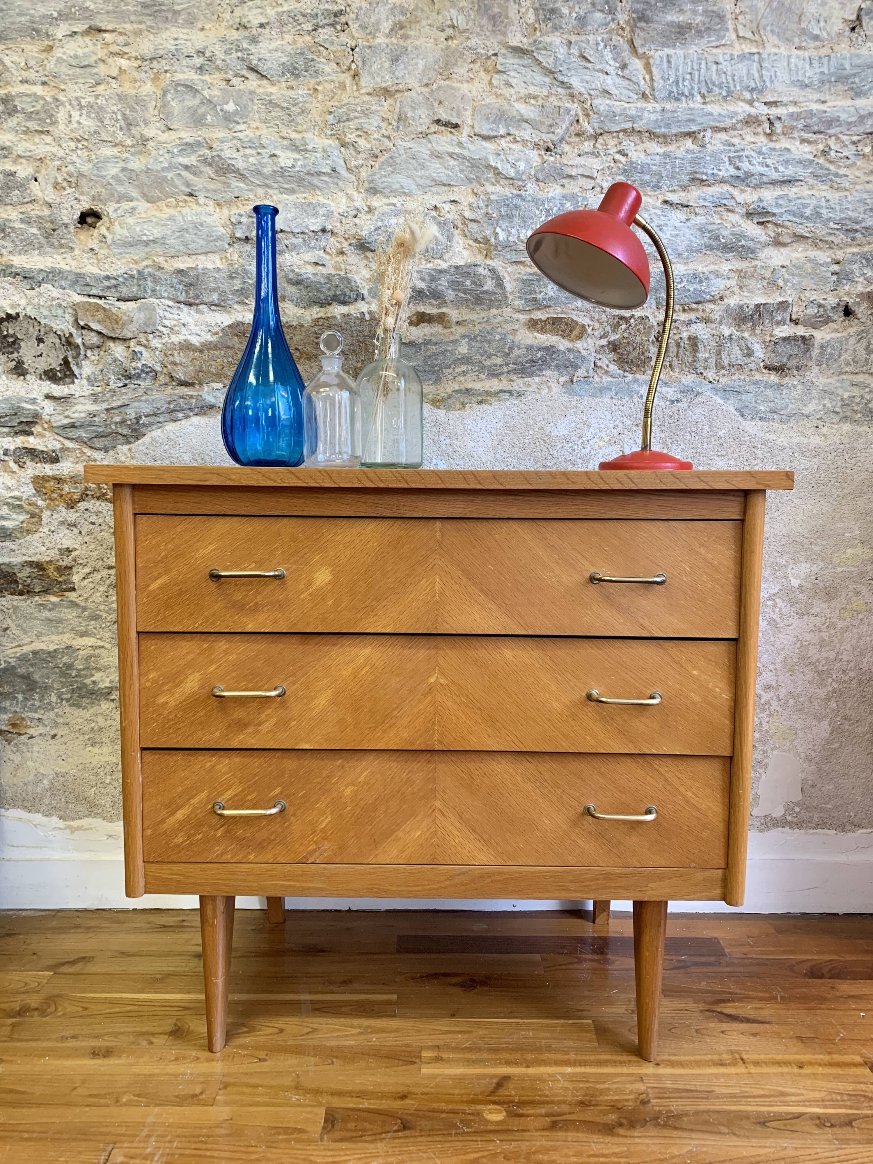 Commode vintage pieds compas