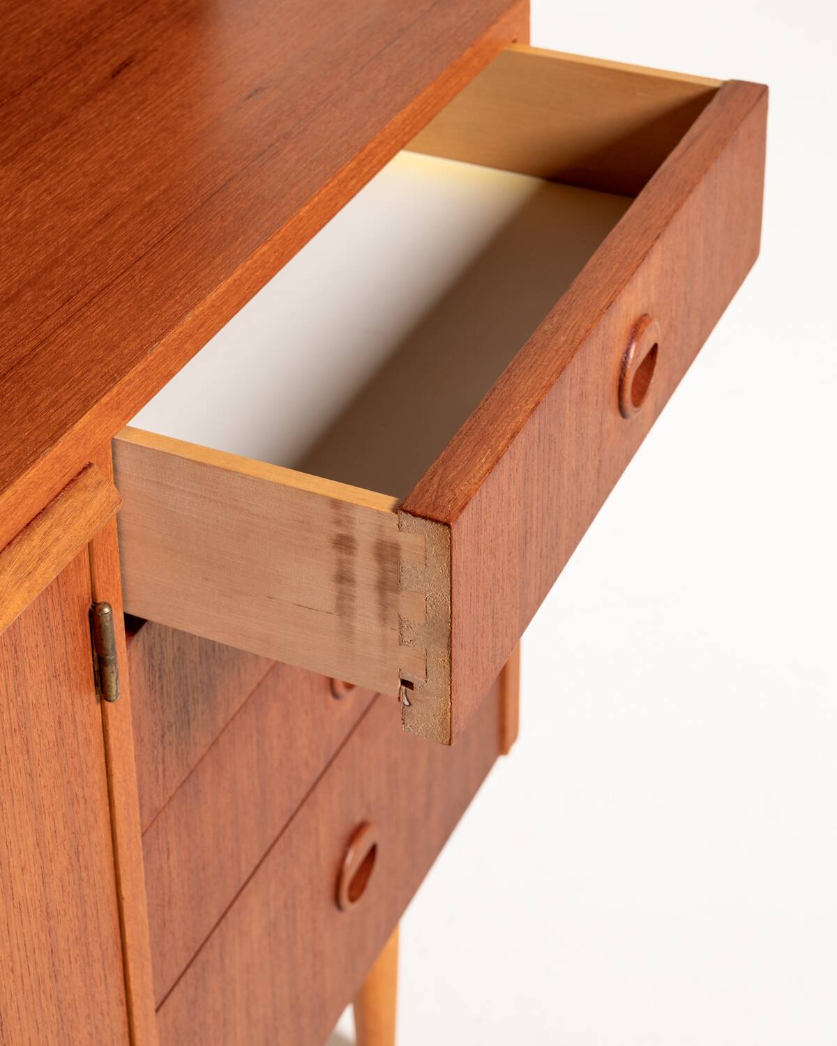 Swedish teak bookcase with writing desk, 1960s