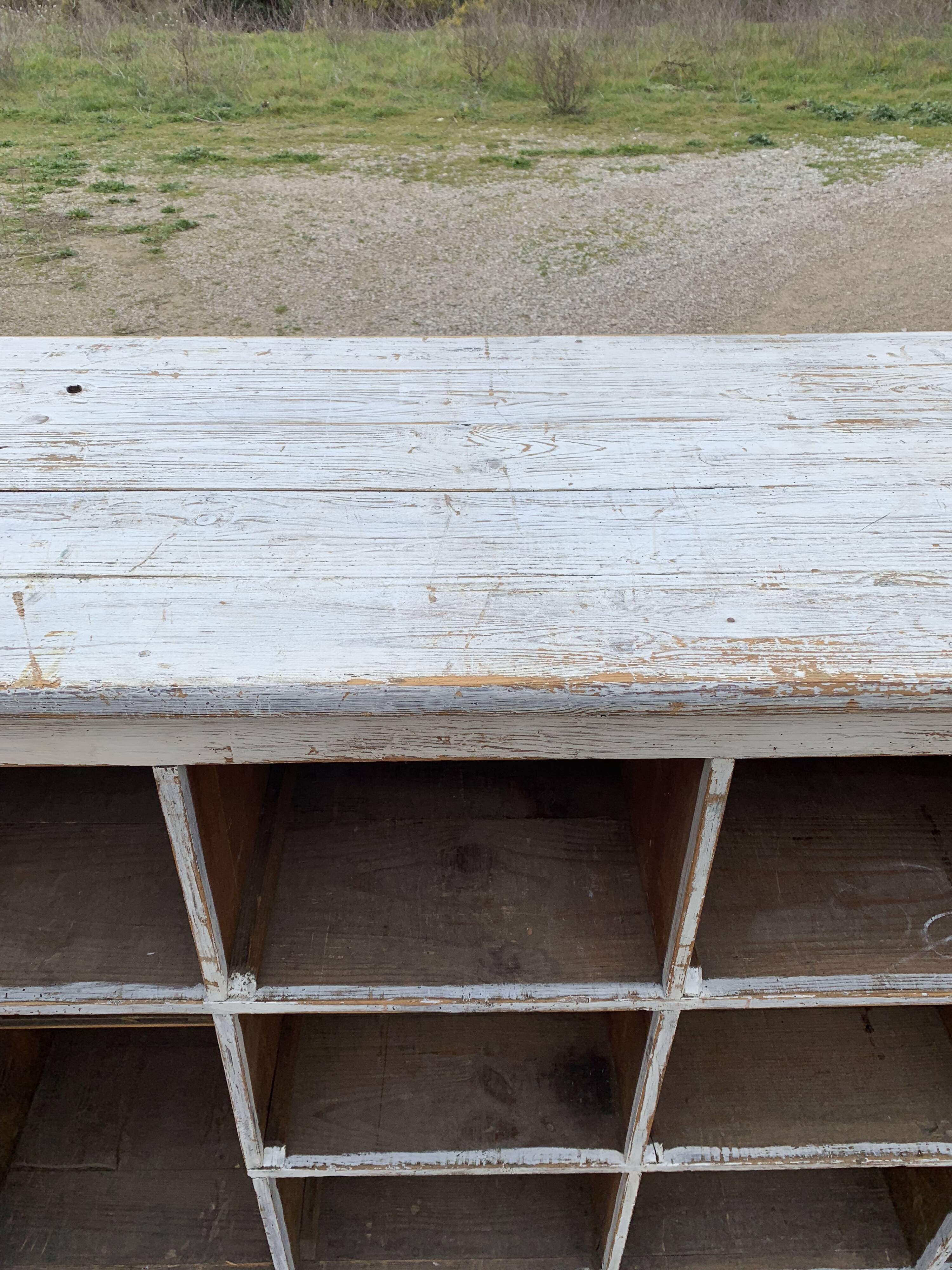 White patinated wooden craft