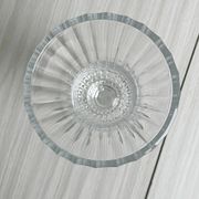 Antique thick glass vase on a pedestal.
