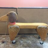 Wooden dog to pull