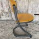 Antique Chair SOUVIGNET Model ELODIE Grey Metal & Wood Made In France