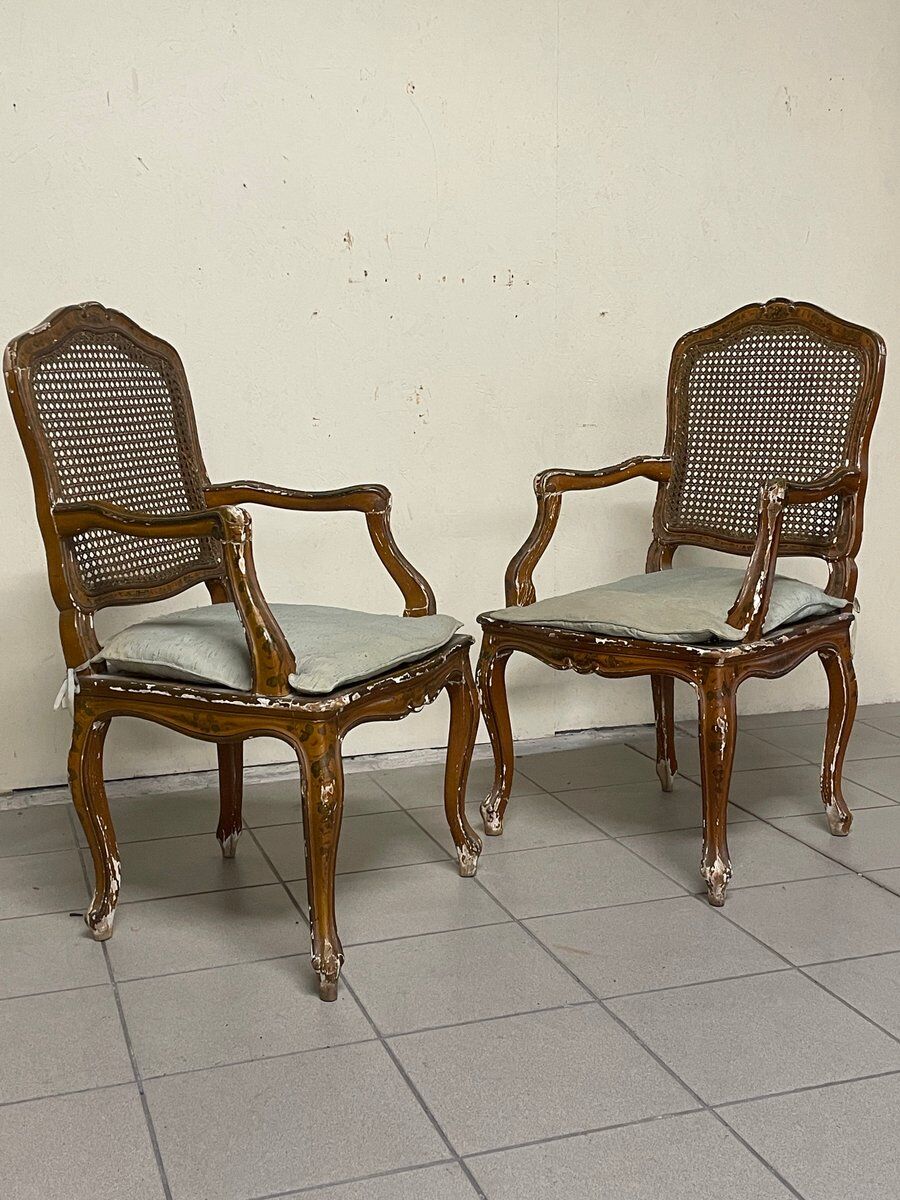 Louis XV armchairs, 18th century, set of 2