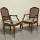 Louis XV armchairs, 18th century, set of 2