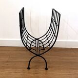 Black metal magazine rack