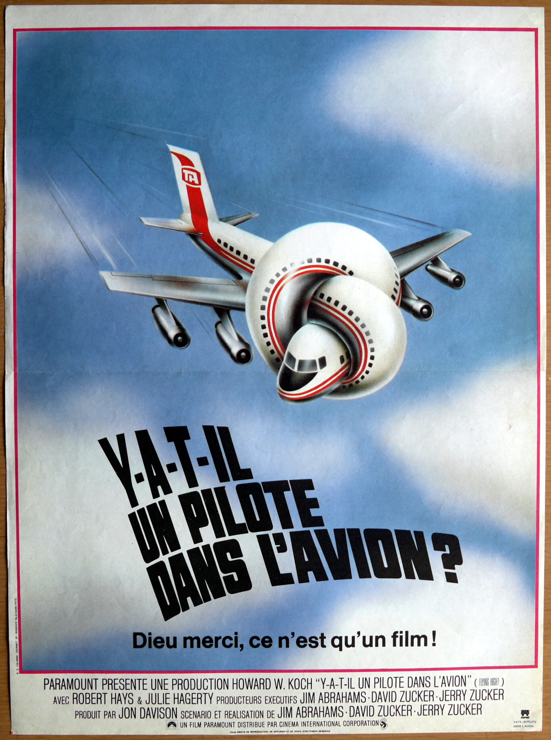 Original movie poster "Is there a pilot on the plane?"