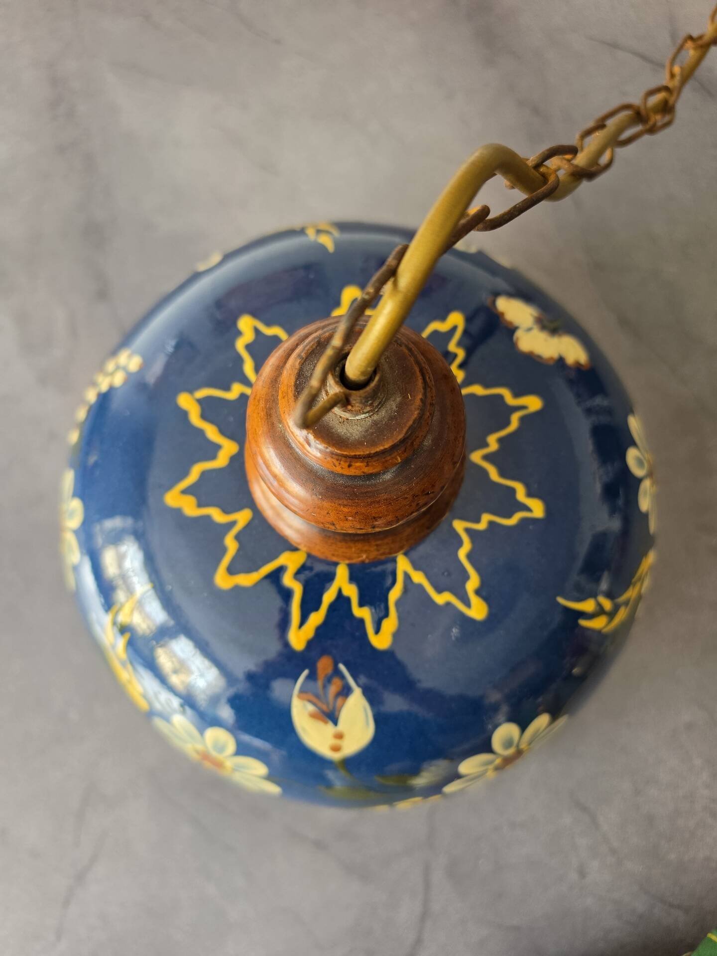 Old glazed ceramic suspension from Soufflenheim, Alsace.