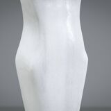 Abstract solid white marble torso