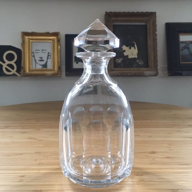 Thick faceted glass carafe