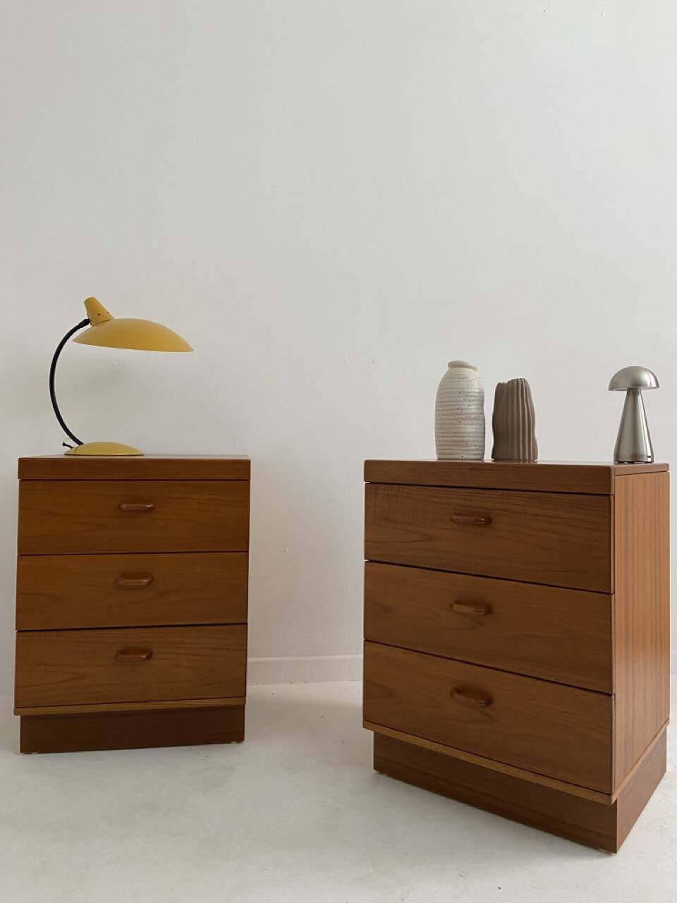 vintage teak bedside tables
