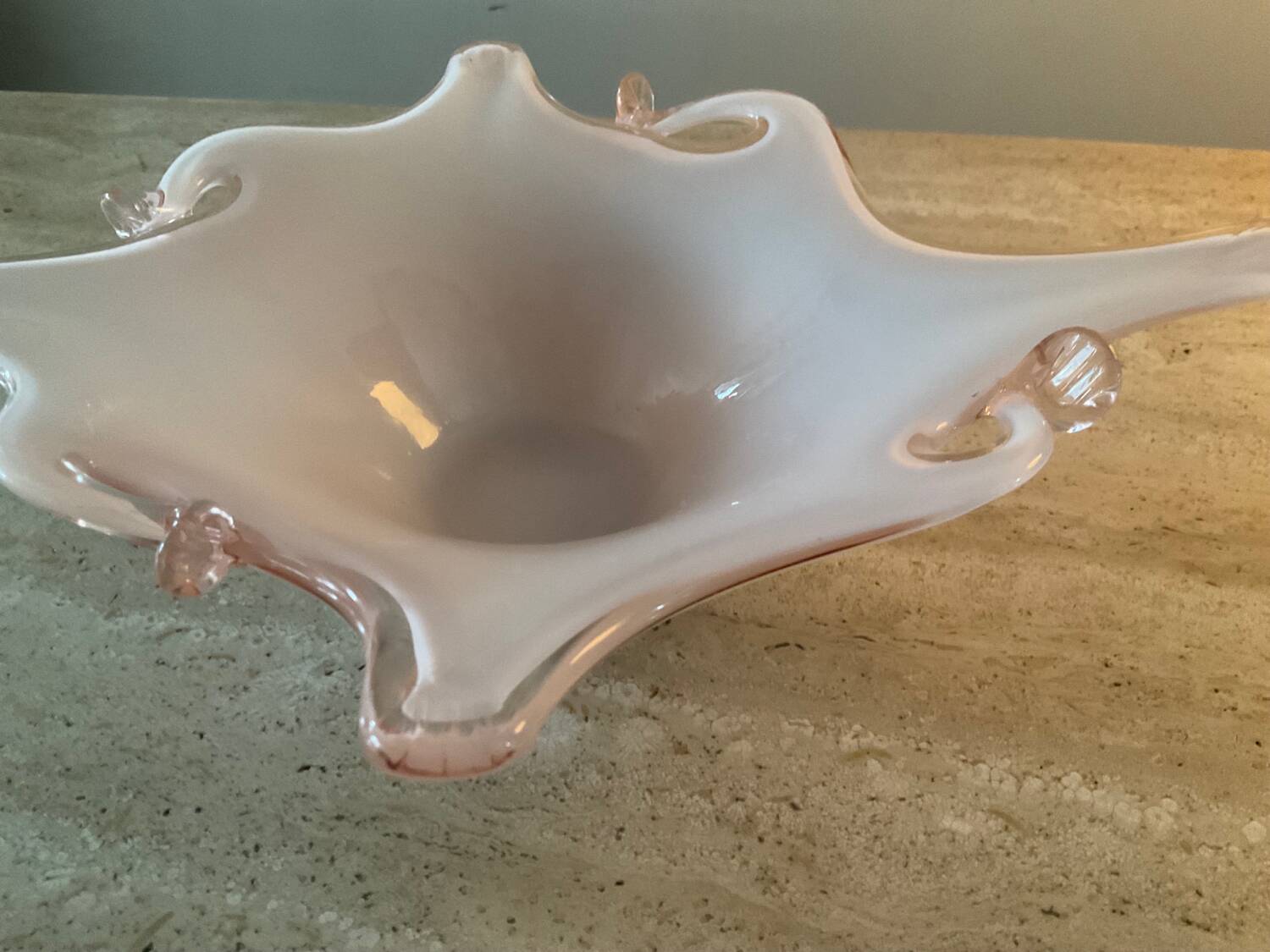 Vintage pink glass paste cup
