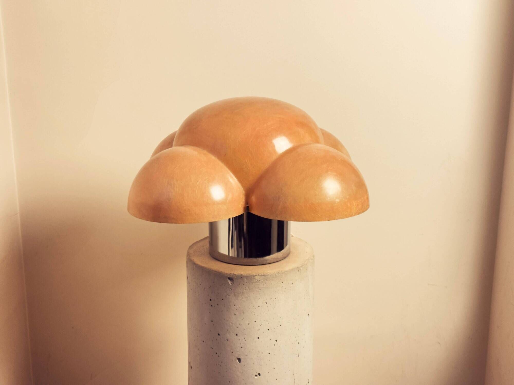 Piero gianemilio & anna monti “luna” table lamp for candle, italy, circa 1970
