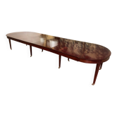 Table de salle à manger extensible d'époque directoire en acajou à bandeau