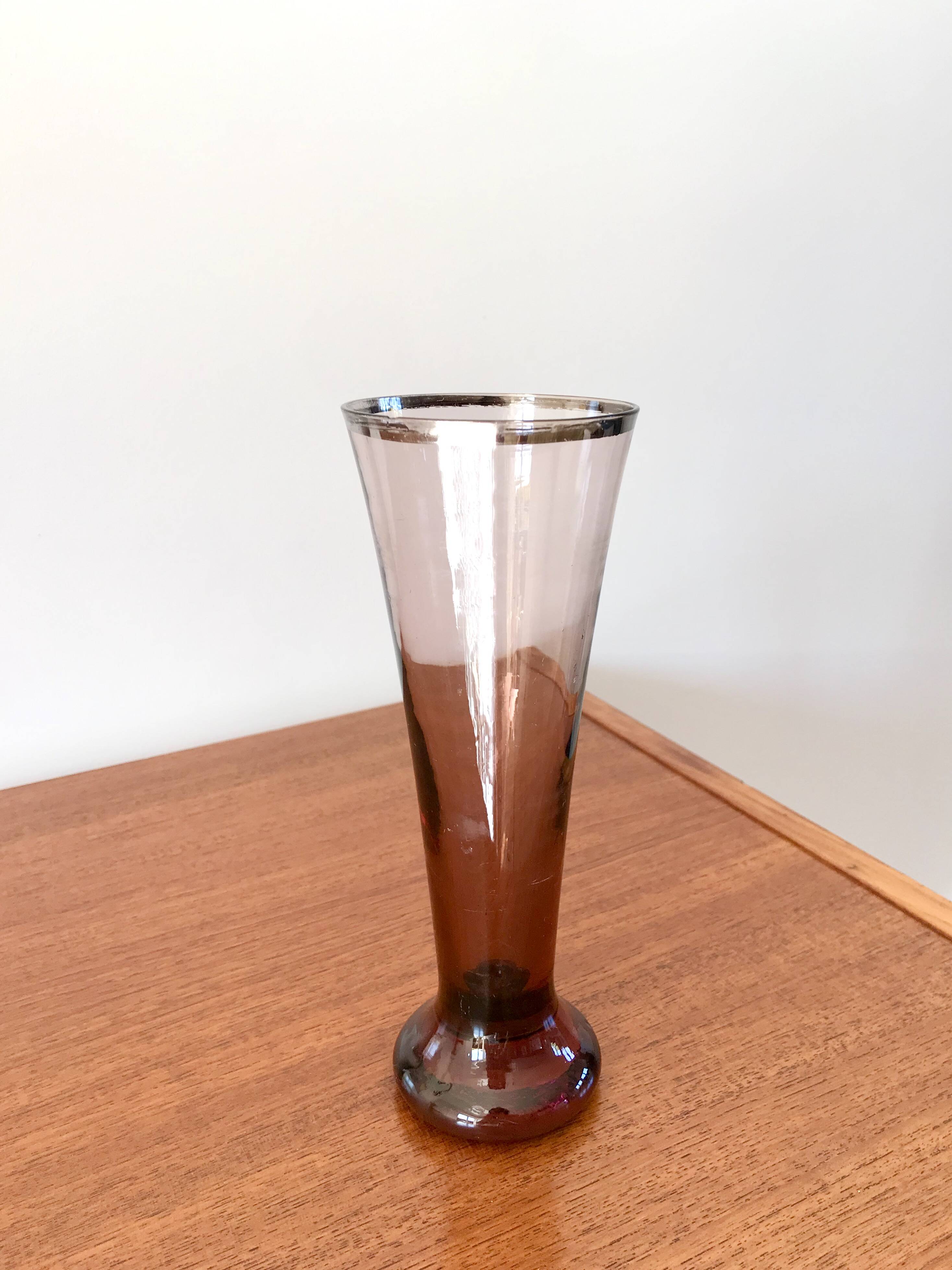 70s design purple glass vase