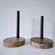 Pair of circular marble candlesticks from the 80s