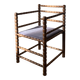 turned wood spool armchair velvet