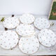 6 flat plates pattern small flowers signed Sarreguemines