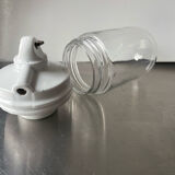 Art Deco ceiling pendant lamp in porcelain & glass