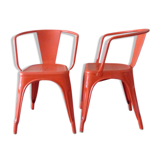 Pair of chairs A 56 - Tolix - Jean Pauchard - 1950-70 - vermilion Red