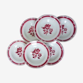 Set de 6 assiettes creuses vintage en porcelaine