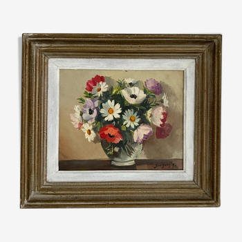 Painting, still life with wildflowers by surgeon 20th century