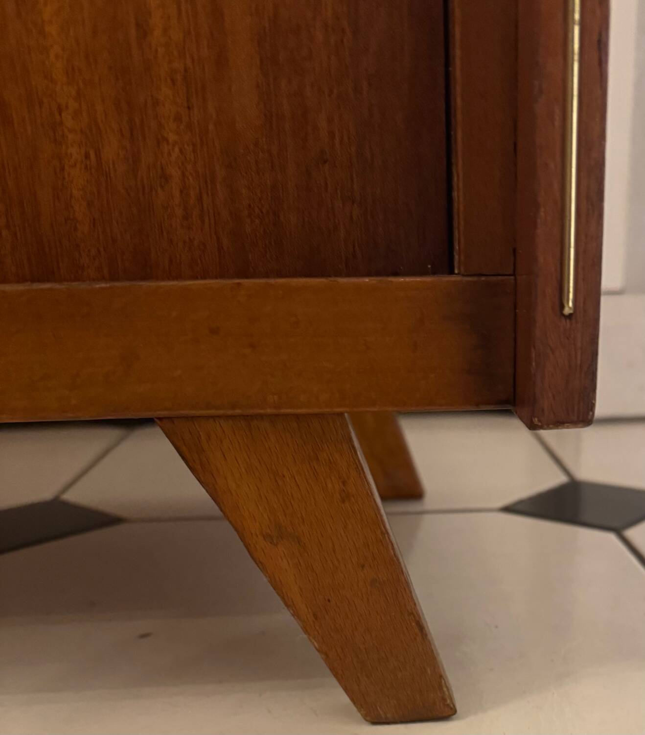 Vintage shoe cabinet with splayed legs