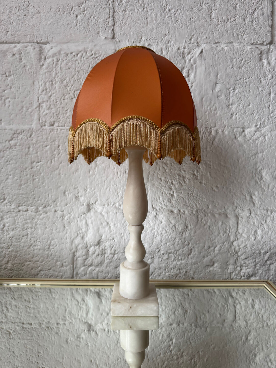1970s alabaster column lamp