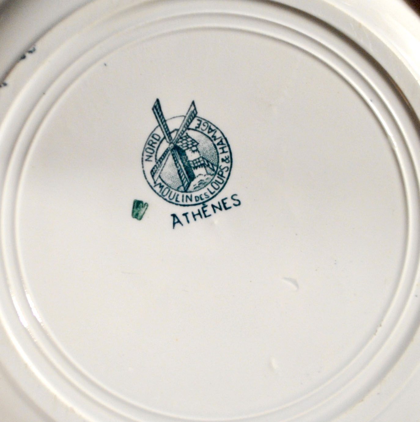 Moulin des Loups & Hamage set of 11 flat plates Ancient Athens in earthenware 1900
