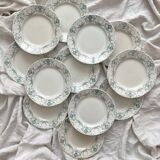 12 Lunéville "Garland" ironstone dessert plates