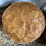 Pair of leather poufs