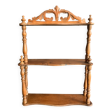 Wall shelf with pediment, in turned Napoleon III wood