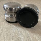 Salière et poivrier vintage années 70 en inox