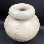 Tharaud Limoges vase with gilded floral decoration and enamelled porcelain – H 26 cm