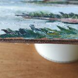 Riverside landscape painting (signed Chevalier)